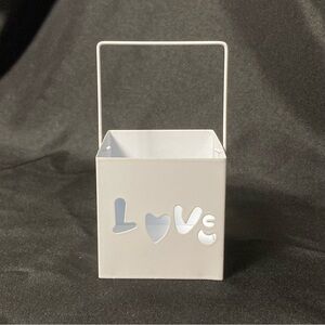 ⭐️ Target Valentine’s Day Metal Square Pail Love Cut-Out 3” x 3” Candle Holder